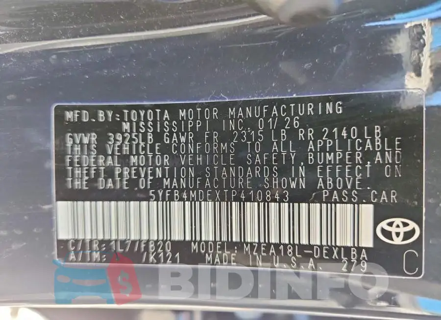 5YFB4MDEXTP410843 Photo# 13