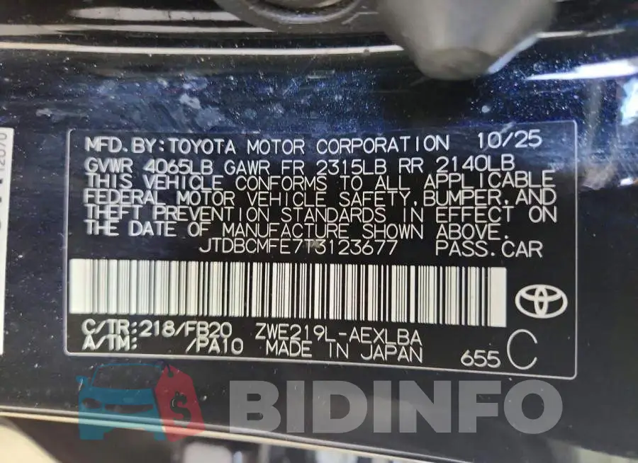 JTDBCMFE7T3123677 Photo# 13