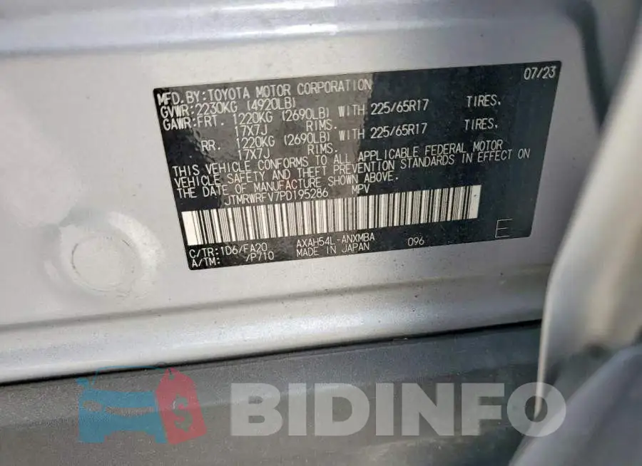 JTMRWRFV7PD195286 Photo# 14