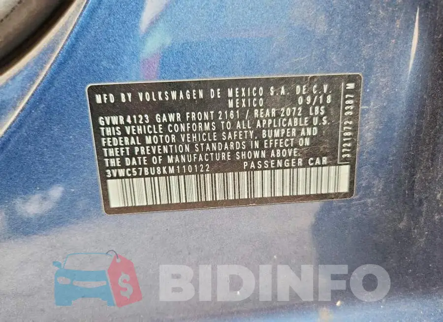 3VWC57BU8KM110122 Photo# 12