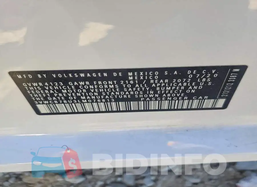 3VWCB7BU3LM076813 Photo# 12