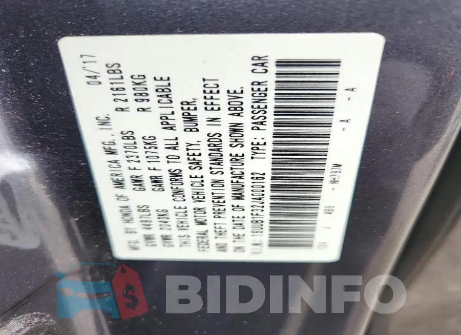 19UUB1F32JA000162 Photo# 12