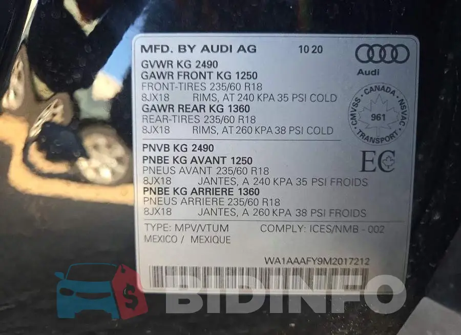 WA1AAAFY9M2017212 Photo# 12