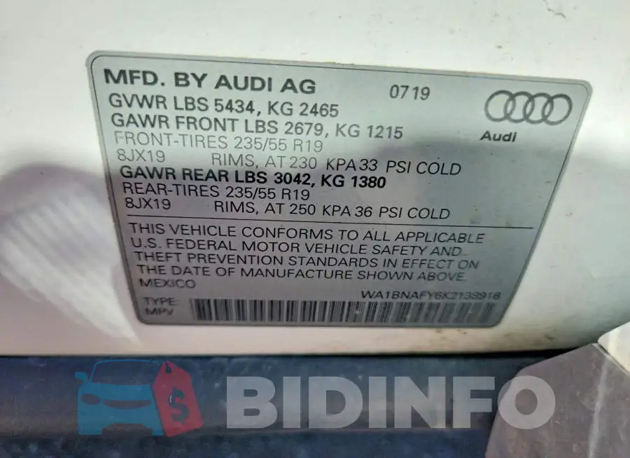 WA1BNAFY6K2138916 Photo# 13