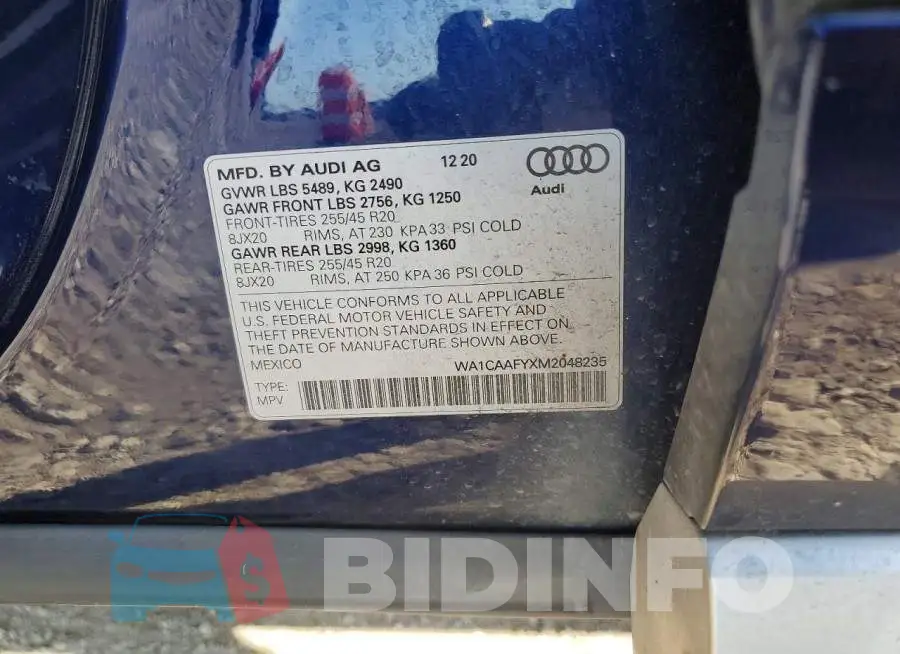 WA1CAAFYXM2048235 Photo# 14