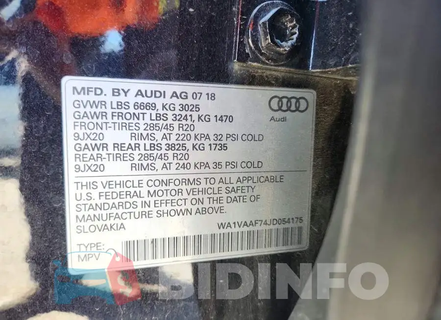 WA1VAAF74JD054175 Photo# 13
