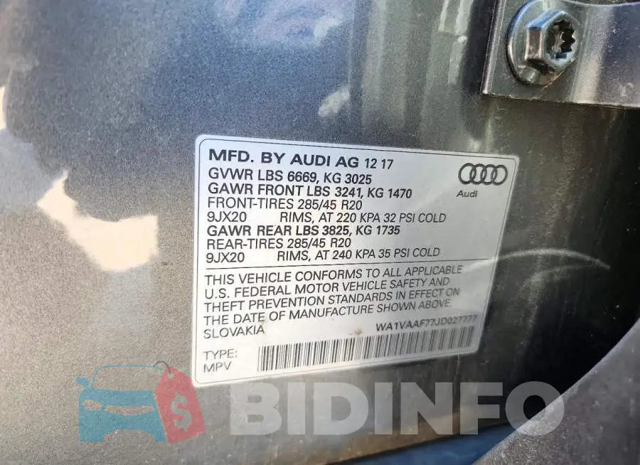 WA1VAAF77JD027777 Photo# 13