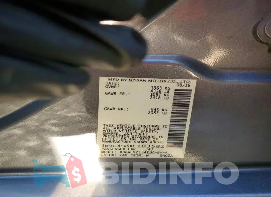 1N4BL4CV5KC103582 Photo# 13