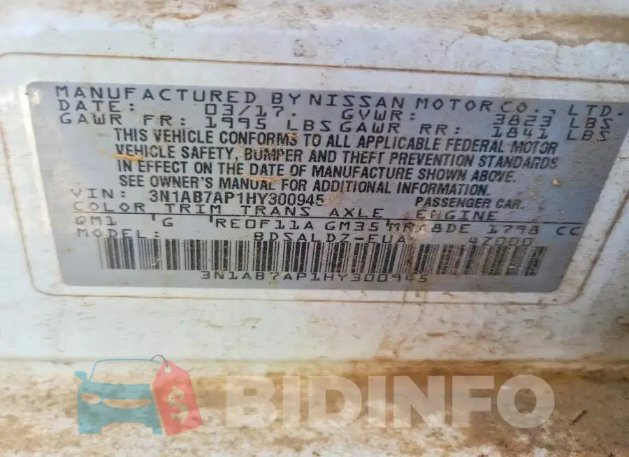 3N1AB7AP1HY300945 Photo# 12