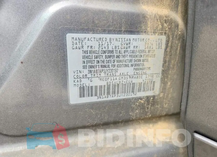 3N1AB7AP3JY230192 Photo# 12