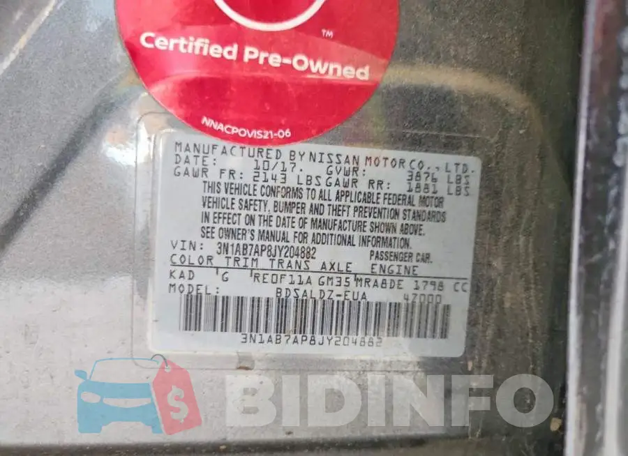 3N1AB7AP8JY204882 Photo# 13