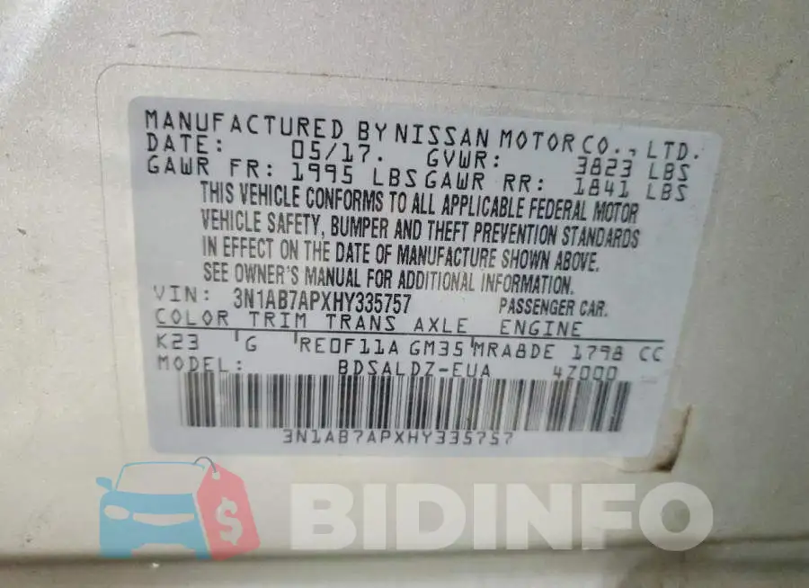 3N1AB7APXHY335757 Photo# 13