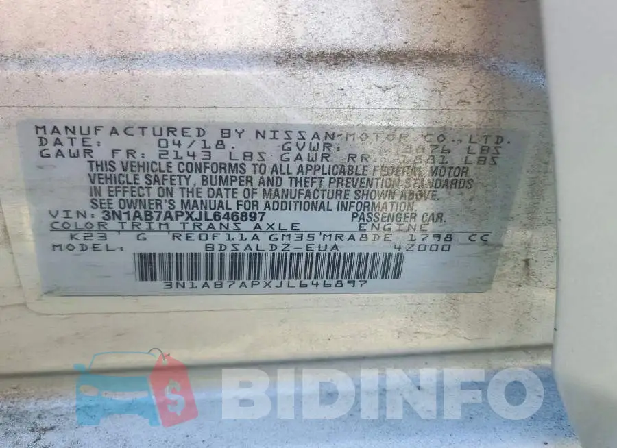 3N1AB7APXJL646897 Photo# 12