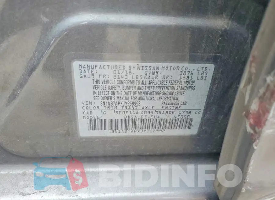 3N1AB7APXJY258992 Photo# 13