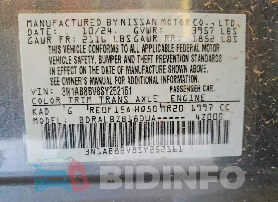 3N1AB8BV8SY252161 Photo# 12