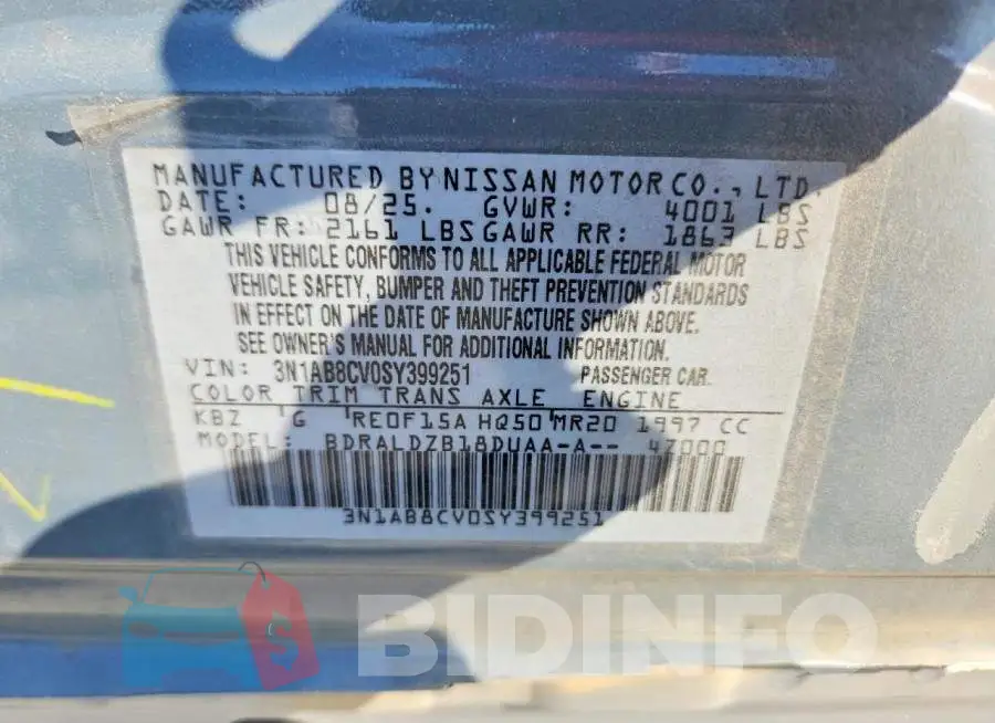 3N1AB8CV0SY399251 Photo# 13