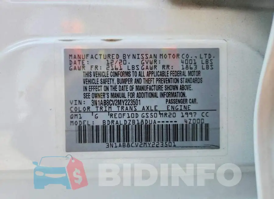 3N1AB8CV2MY223501 Photo# 12
