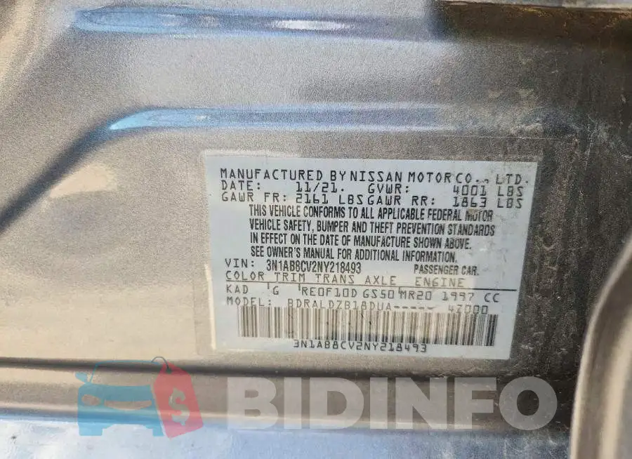 3N1AB8CV2NY218493 Photo# 12