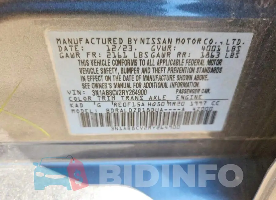 3N1AB8CV2RY264900 Photo# 12