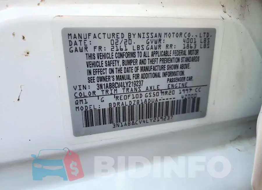 3N1AB8CV4LY219237 Photo# 13