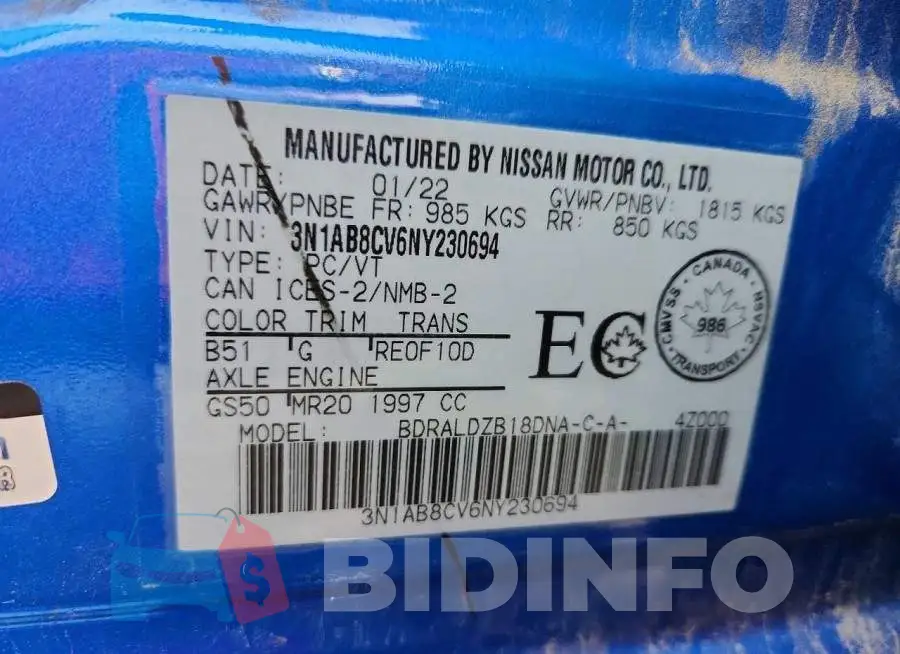 3N1AB8CV6NY230694 Photo# 13