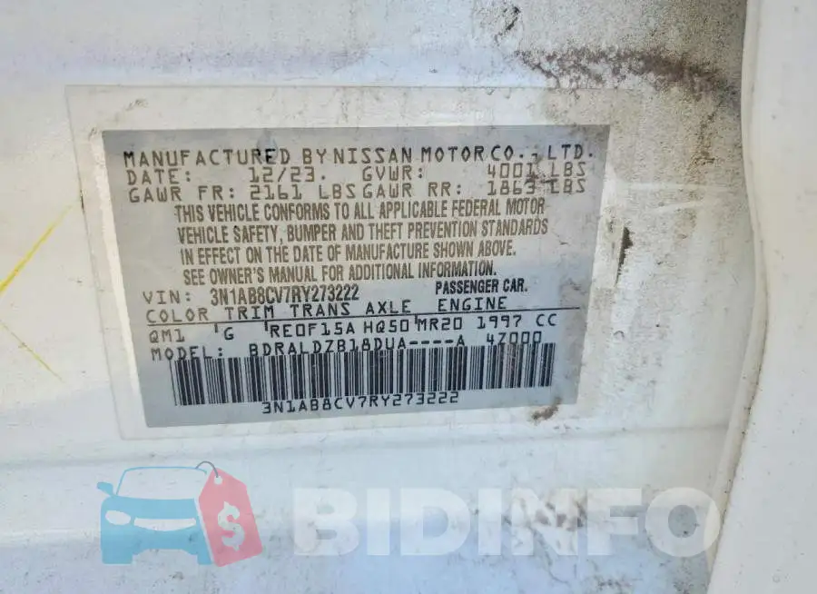 3N1AB8CV7RY273222 Photo# 12