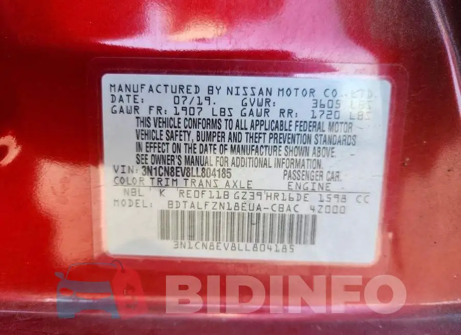 3N1CN8EV8LL804185 Photo# 12