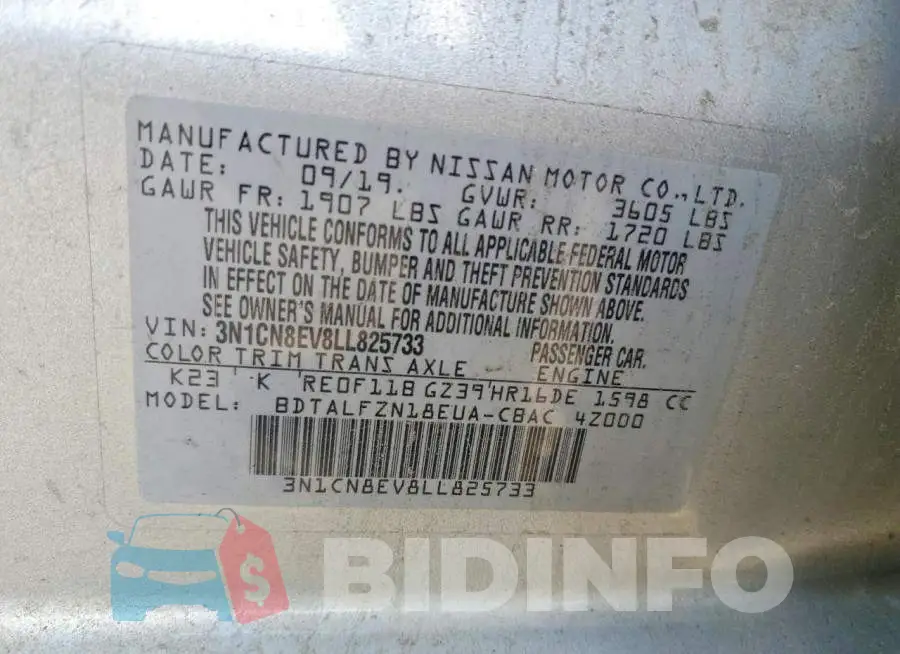 3N1CN8EV8LL825733 Photo# 13
