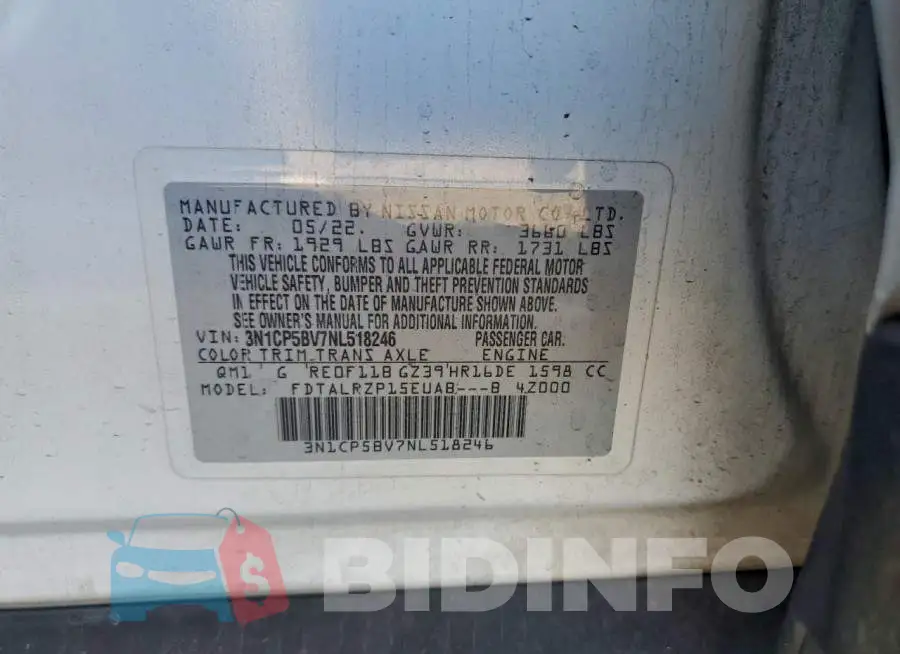 3N1CP5BV7NL518246 Photo# 12