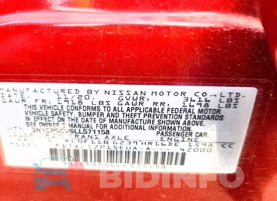 3N1CP5CV6LL571158 Photo# 13