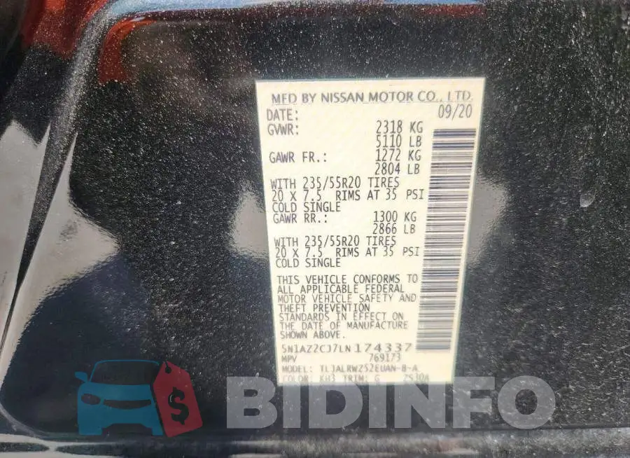 5N1AZ2CJ7LN174337 Photo# 13