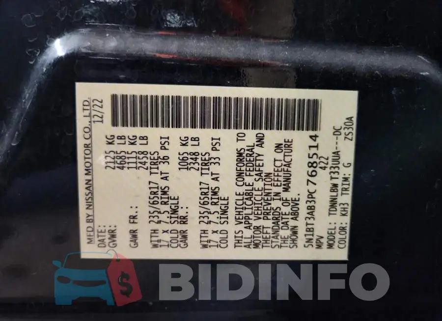 5N1BT3AB3PC768514 Photo# 12