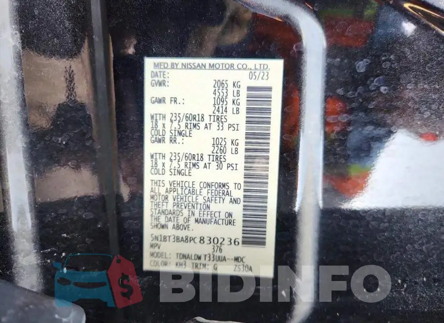 5N1BT3BA8PC830236 Photo# 14