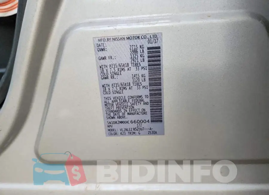 5N1DR2MMXHC660004 Photo# 12