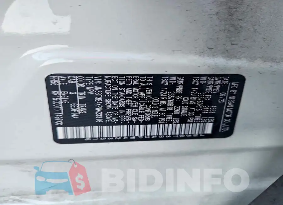 JN8BT3BAXPW423316 Photo# 13