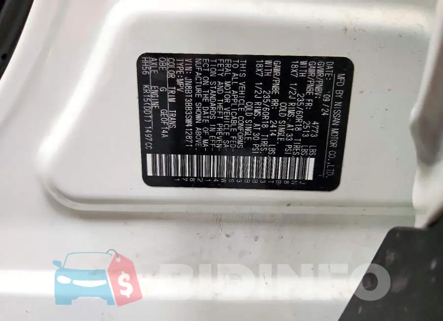 JN8BT3BB3SW412871 Photo# 13