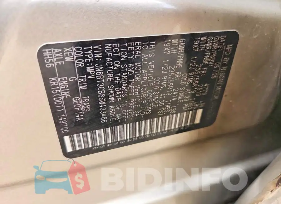 JN8BT3CB8SW433486 Photo# 12