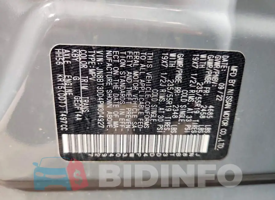 JN8BT3DD4PW304927 Photo# 14