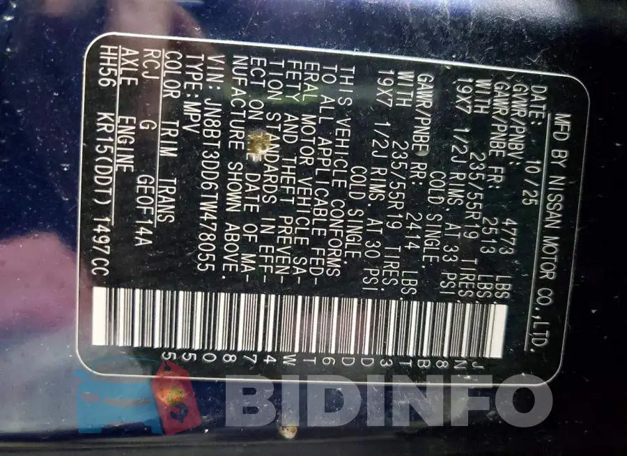 JN8BT3DD6TW478055 Photo# 13