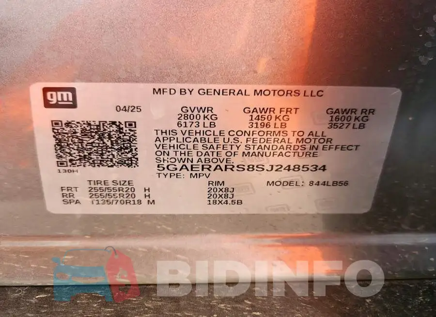 5GAERARS8SJ248534 Photo# 13