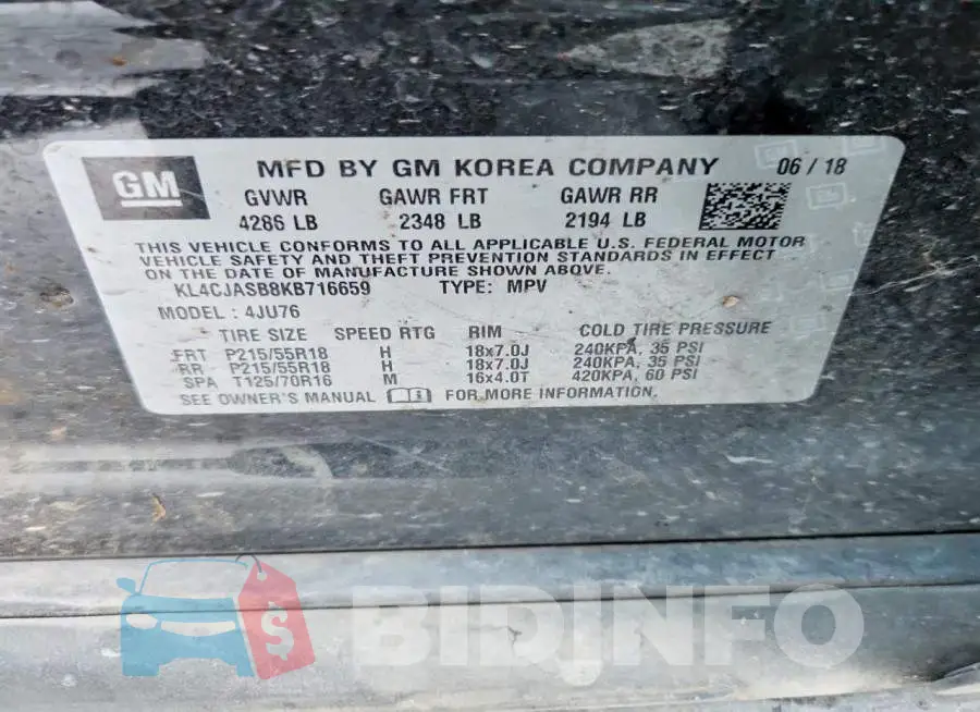 KL4CJASB8KB716659 Photo# 13