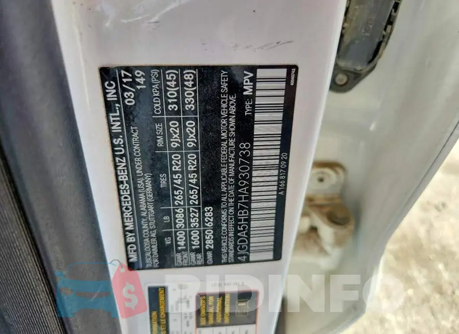 4JGDA5HB7HA930738 Photo# 13
