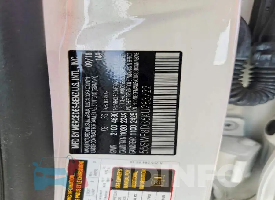 55SWF8DB6KU283722 Photo# 12