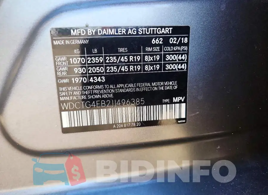 WDCTG4EB2JJ496385 Photo# 13