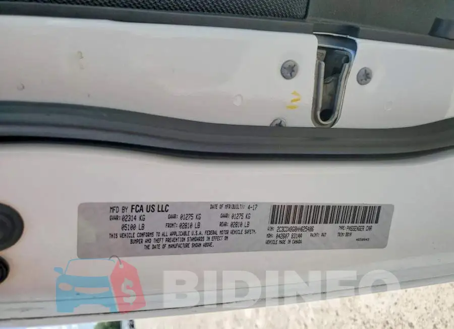 2C3CDXBG8HH625486 Photo# 12