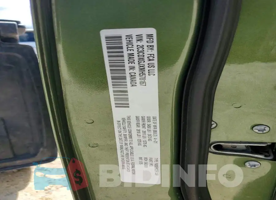 2C3CDXGJXMH578167 Photo# 12