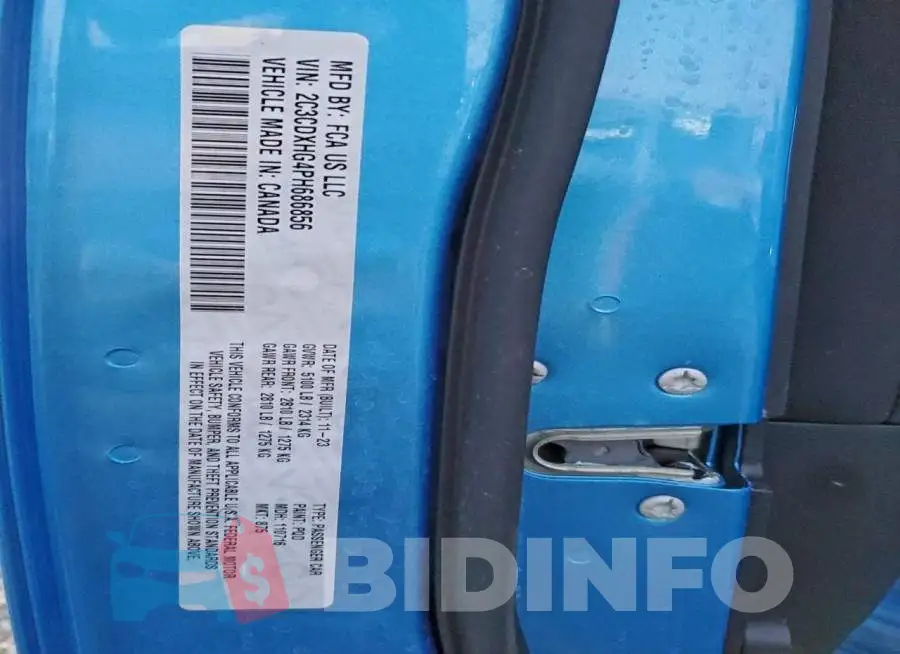 2C3CDXHG4PH686856 Photo# 12