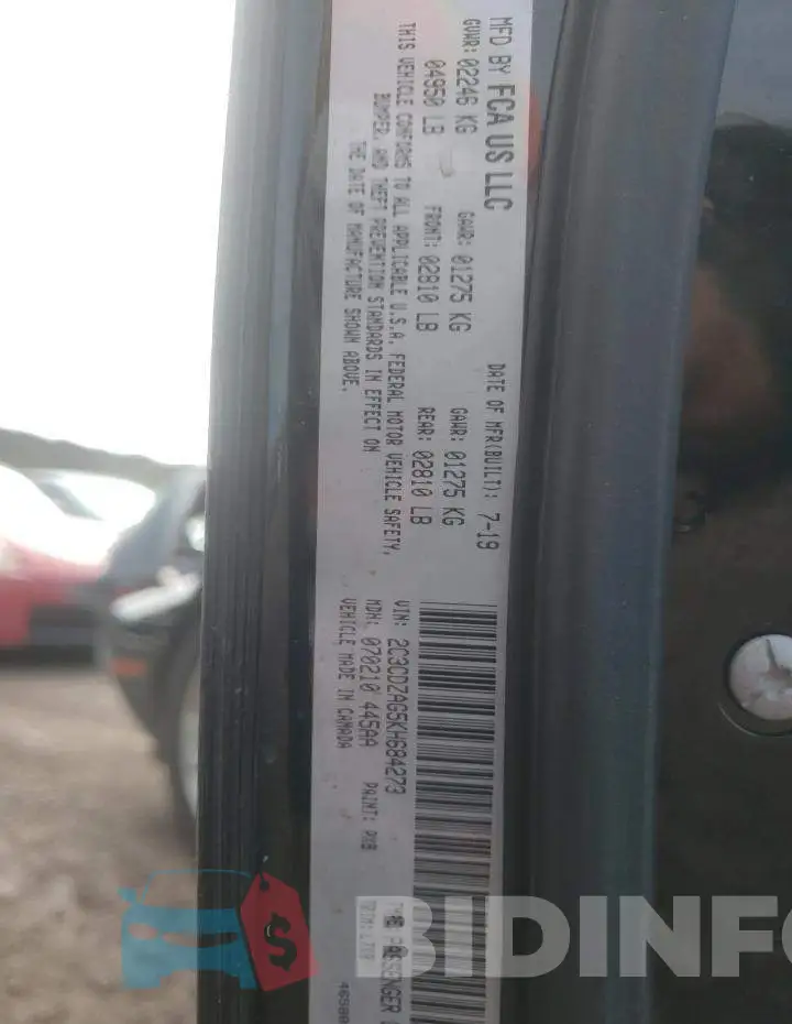 2C3CDZAG5KH684273 Photo# 12