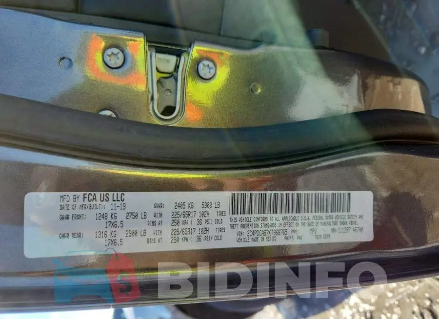3C4PDCAB7KT868765 Photo# 13