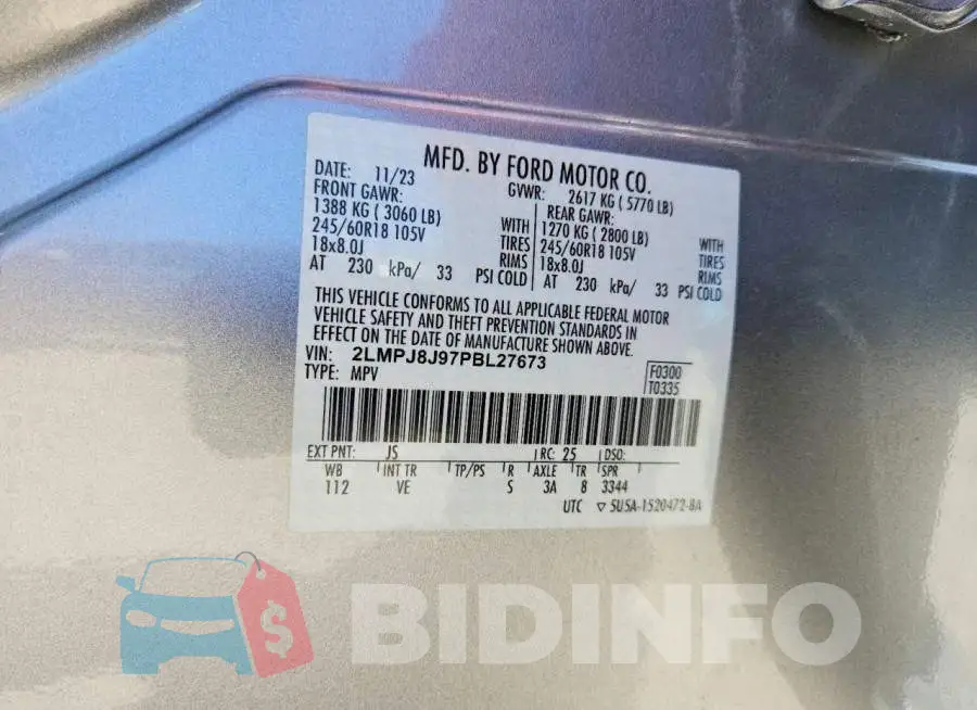 2LMPJ8J97PBL27673 Photo# 13